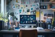 © Murda - Viruses floating around a cluttered home office.