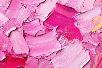 Wall Mural - A vibrant, textured surface showcasing various shades of pink paint, blending and overlapping to create a dynamic and artistic composition.