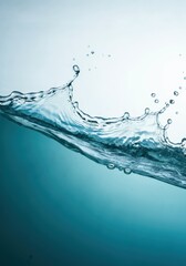 Aufkleber - Water splash creating dynamic waves and bubbles in a serene environment