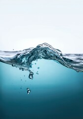 Aufkleber - Close-up of water wave creating splashes and bubbles in a serene setting