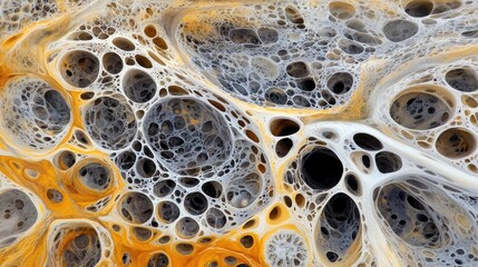 Poster - Exploring abstract patterns in fluid dynamics digital art surreal environment macro view conceptual visualization