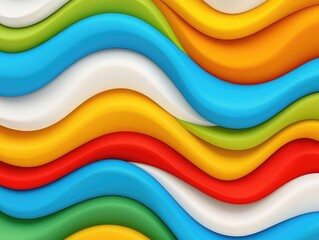 Poster - Colorful wavy patterns abstract art digital design modern decor bright environment aesthetic viewpoint