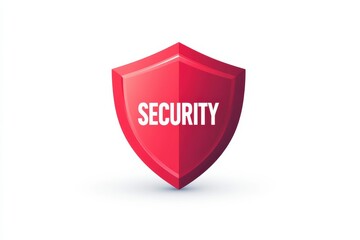 Poster - Red shield logo symbolizing protection with prominent text on the surface