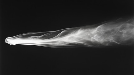 Poster - Delicate wisps of smoke stretch and curl like tendrils in a dark setting, showcasing a mesmerizing interplay of light and shadow. The ethereal flow captures attention and evokes wonder
