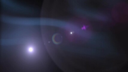 Poster - Glowing lights creating cosmic atmosphere with lens flares in animation design