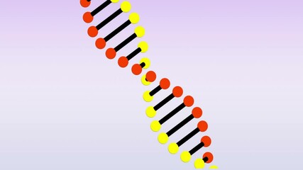 Poster - animation of dna strand with colorful circles and lines on gradient background