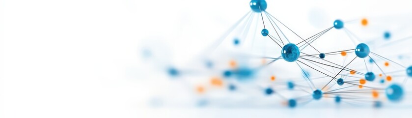 abstract blue connections and dots representing digital technology and innovative network concept