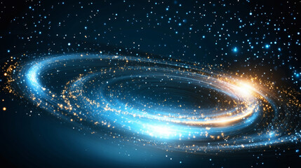 Poster - Stunning cosmic spiral galaxy with luminous stars and ethereal colors