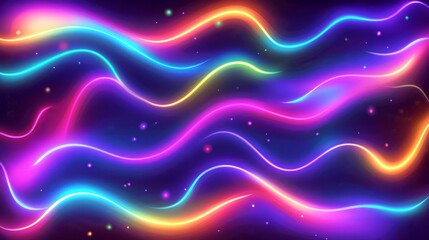 Leinwandbilder - Vibrant Neon Wave Abstract Background