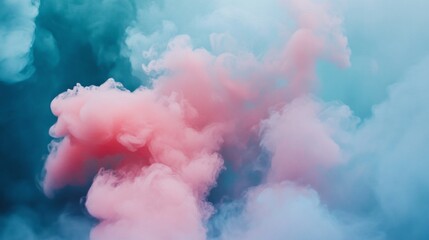 Poster - Soft clouds in shades of pink and blue dance together, creating a serene atmosphere that evokes a sense of calm and wonder amidst the vastness of the sky