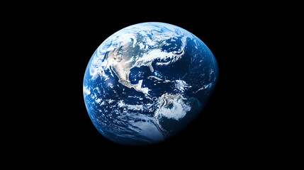 earth in black space with white clouds