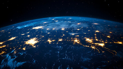 earth night image from space with city lights