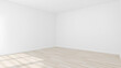 © E-SS - Empty White Room with Light Wood Flooring, Natural Light from Window, Clean Interior Space, Blank Canvas, Potential for Design, Architecture Photography, Real Estate Concept