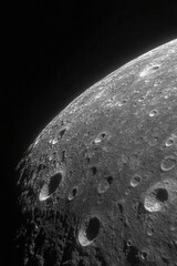 Wall Mural - detailed lunar surface exploration capturing the moon's craters and texture in high resolution astro