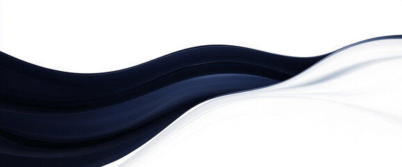 Wall Mural - Abstract waves of dark blue and white flowing across the image with a clean, minimalist design, symbolizing elegance, motion, and fluidity.