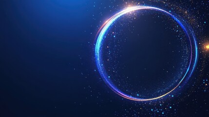 Poster - Blue Cosmic Background with Stars and Light Effects for Design