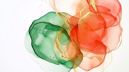 Poster - handmade bionic fluid art painting on paper with luxurious alcohol ink composition and watercolor st