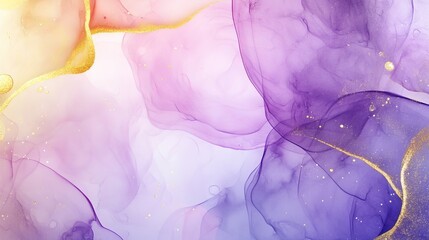 Poster - handmade bionic fluid art painting on paper with luxurious alcohol ink composition and watercolor st