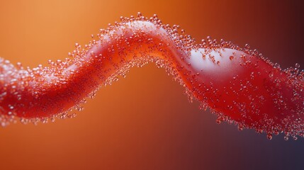 Poster - Vibrant Fluid Wave with Bubbles on Gradient Background