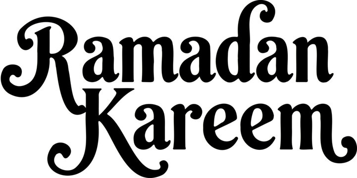 Ramadan Kareem typography calligraphy silhouette illustration vector style on white background.
