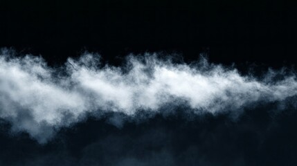 Aufkleber - A soft veil of mist unfurls across the horizon, creating an ethereal atmosphere as it gently contrasts with the dark night sky, evoking a sense of calm and mystery