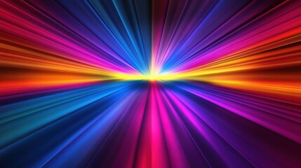 Poster - Vibrant Color Rays Projecting From Center in Abstract Design