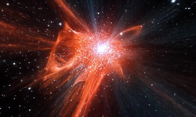 Poster - Mesmerizing Animation of Light Speed Travel Through Starfield with Luminous Light Streaks