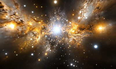 Poster - stars scattering in beautiful space