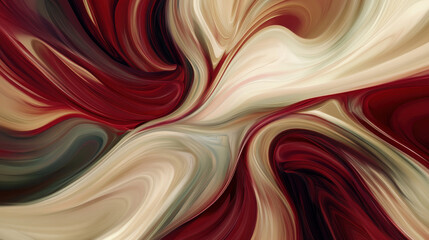 Wall Mural - fluid organic abstract composition, natural earthy palette, deep reds