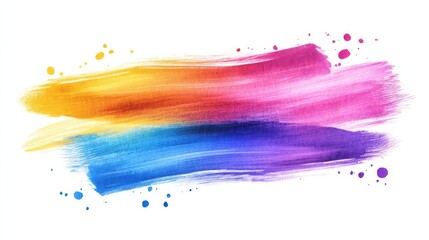Poster - Colorful Brush Stroke Background with Vibrant Rainbow Shades