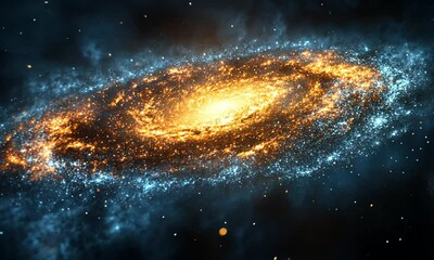 Poster - Cosmic Starfield with Spinning Galaxies and Shooting Stars Creating Infinite Depths