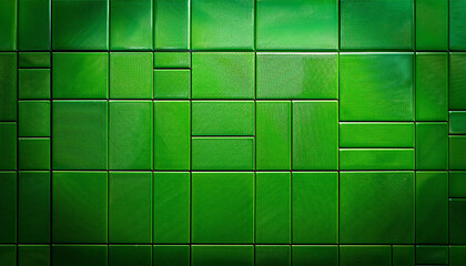 Wall Mural - green tile wall texture background