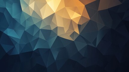 Poster - Geometric Abstract Background with Blue and Orange Triangles