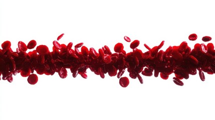 Poster - Red Circles Falling on White Background in Abstract Composition