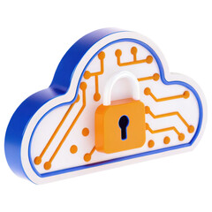 Fototapete - Cloud-shaped lock symbolizing data security and digital protection concepts.