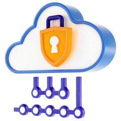 Aufkleber - Cloud storage security with a lock and keys symbolizing data protection.