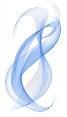 Poster - Abstract Flowing Blue Lines and Waves on White Background, Vector Illustration, Modern Design