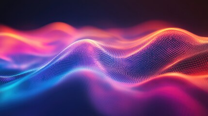 Poster - Vibrant Abstract Waves with Colorful Pulsating Patterns and Lights