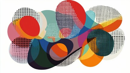 Poster - Vibrant Abstract Design with Colorful Shapes and Dots