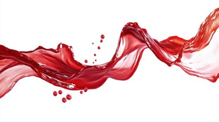 Poster - Vibrant Flowing Red Liquid with Dynamic Splashes and Waves
