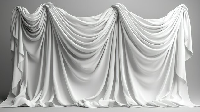 Draped White Fabric Panels in Studio Setting
