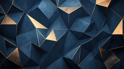 Poster - Abstract Geometric Texture with Gold Accents on Dark Background