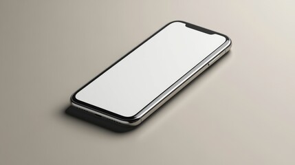 Poster - Floating phone mockup, isolated on a neutral gradient, blank screen for advertising use.