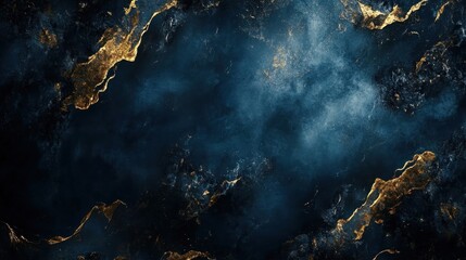 Poster - Elegant Blue and Gold Abstract Background for Modern Design Projects