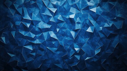 Poster - Geometric Blue Background with Abstract Triangular Patterns