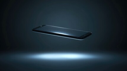 Poster - Floating smartphone mockup, blank screen glowing subtly, dark luxury background.