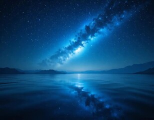 Azure galaxy reflecting in tranquil waters