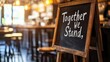 © nabila - Inspirational Chalkboard Sign in Cozy Cafe Environment