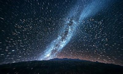 Poster - Journey Through a Dense Starfield with Millions of Twinkling Stars Against Deep Black Void