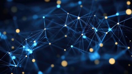 Poster - Minimalist communication network concept with thin glowing lines forming connections.